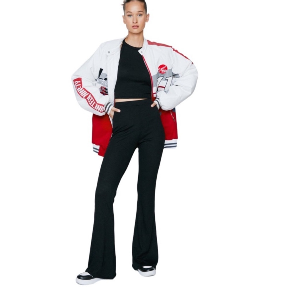 Nasty Gal Black Boot Cut High-Waist Pants